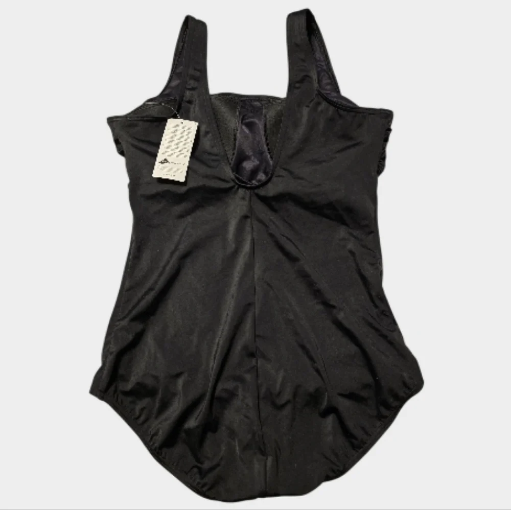 Lands' End One Piece Swimsuit Women's 14DDD Black Tugless Low Leg UPF 50 Beachy - Picture 6 of 9